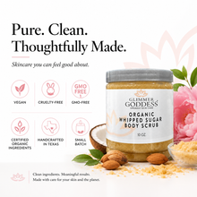 Load image into Gallery viewer, Organic Whipped Sugar Body Scrub 10 oz – Crepey Skin Treatment & Exfoliator