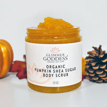 Load image into Gallery viewer, Organic Pumpkin Shea Sugar Body Scrub – Fall Scented Exfoliator