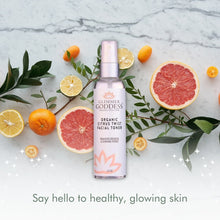 Load image into Gallery viewer, Organic Rose Water Facial Toner – Citrus Twist Toner with Witch Hazel & Aloe for Pore Tightening