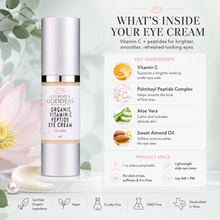 Load image into Gallery viewer, Organic Vitamin C Eye Serum – Peptide Treatment for Dark Circles
