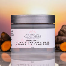 Load image into Gallery viewer, Organic Tumeric Vitamin C &amp; E Brightening &amp; Tightening Face Mask - 2 oz.
